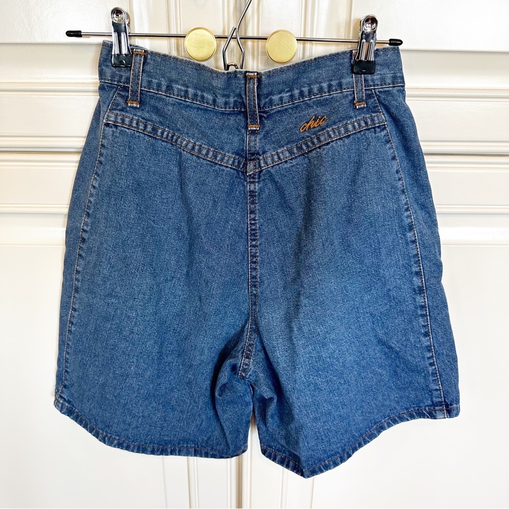 American Vintage Chic Womens Denim Jean High Waist Rise Shorts Mom Cotton Pleats - Picture 10 of 10